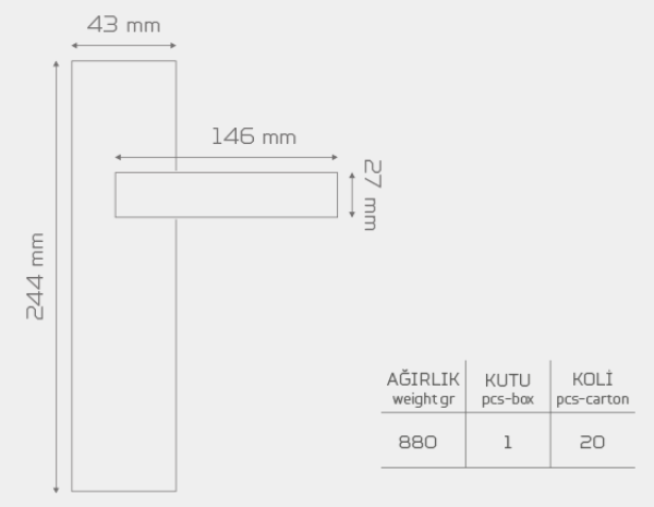 Z2028 Aynalı Kapı Kolu