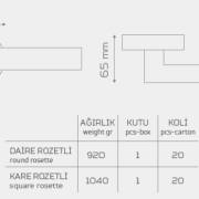 Z2028 Rozetli Kapı Kolu