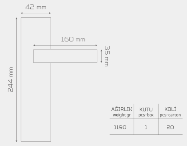 Z2029 Aynalı Kapı Kolu