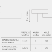 Z2029 Rozetli Kapı Kolu