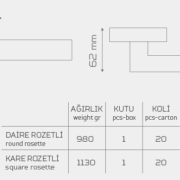 Z2033 Rozetli Kapı Kolu