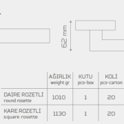 Z2039 Rozetli Kapı Kolu