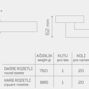 Z4001 Rozetli Kapı Kolu