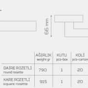 Z4003 Rozetli Kapı Kolu