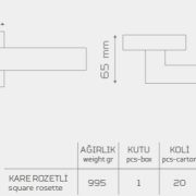 Z4014 Rozetli Kapı Kolu